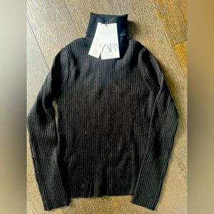 NWT - Zara Kids Black Turtleneck - Girls Size 11-12